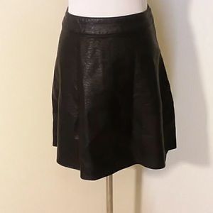 H&M PU Leather Skater Skirt